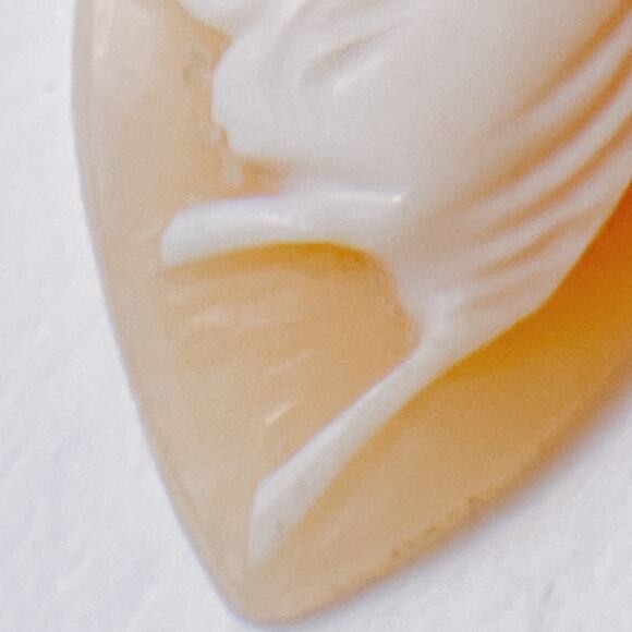 VTG Mid Century Shell Cameo Cabochon Hand Carved Woman Jewelry Making Component - Picture 6 of 10